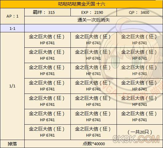fgo本能寺复刻黄金天国副本配置