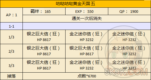 fgo本能寺复刻黄金天国副本配置