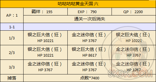 fgo本能寺复刻黄金天国副本配置