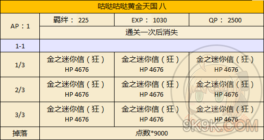 fgo本能寺复刻黄金天国副本配置