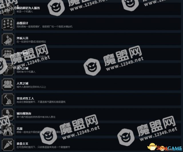 冰汽时代全成就列表及达成方法