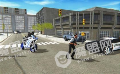 骑着摩托车的警察(Police bike real crime city driv)