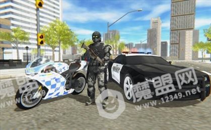 骑着摩托车的警察(Police bike real crime city driv)