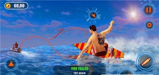 尾浪滑水冲浪(Virtual Surfer Game)