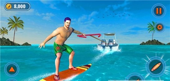 尾浪滑水冲浪(Virtual Surfer Game)