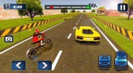 跑车vs摩托车骑行((Sports Car vs Moto Bike Riding))