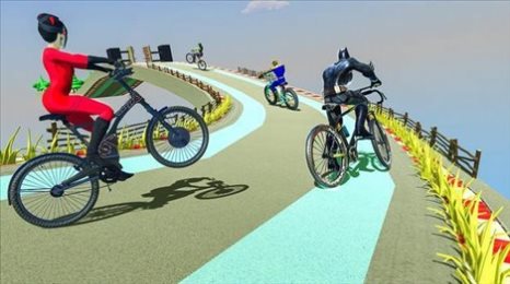 超级英雄空中自行车特技(Superhero Bicycle Racing)